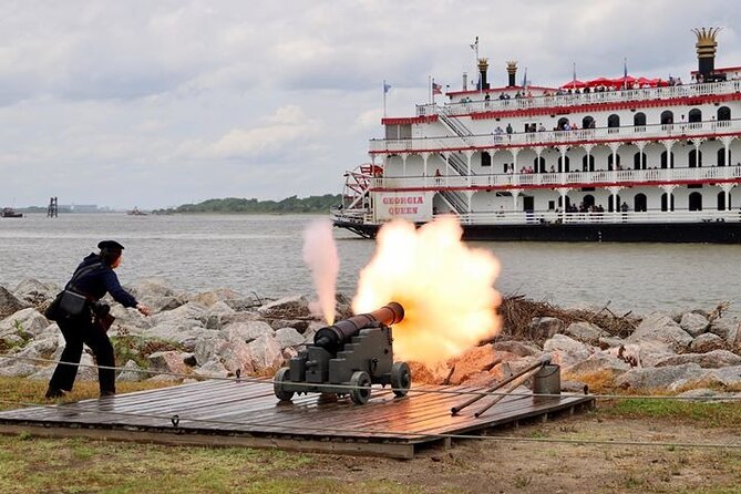 90-Minute Savannah Riverboat Sightseeing Cruise - Old Fort Jackson and the cannon moment