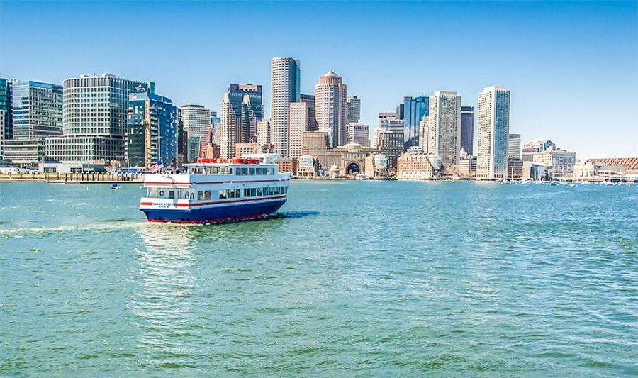 Boston: Boston Harbor Sunset Cruise - Boston landmarks with a live guide