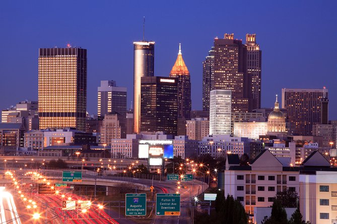 City Lights Atlanta Night-Time Tour with Photos & Dinner Stop - From Peachtree Center to Ponce de Leon Avenue