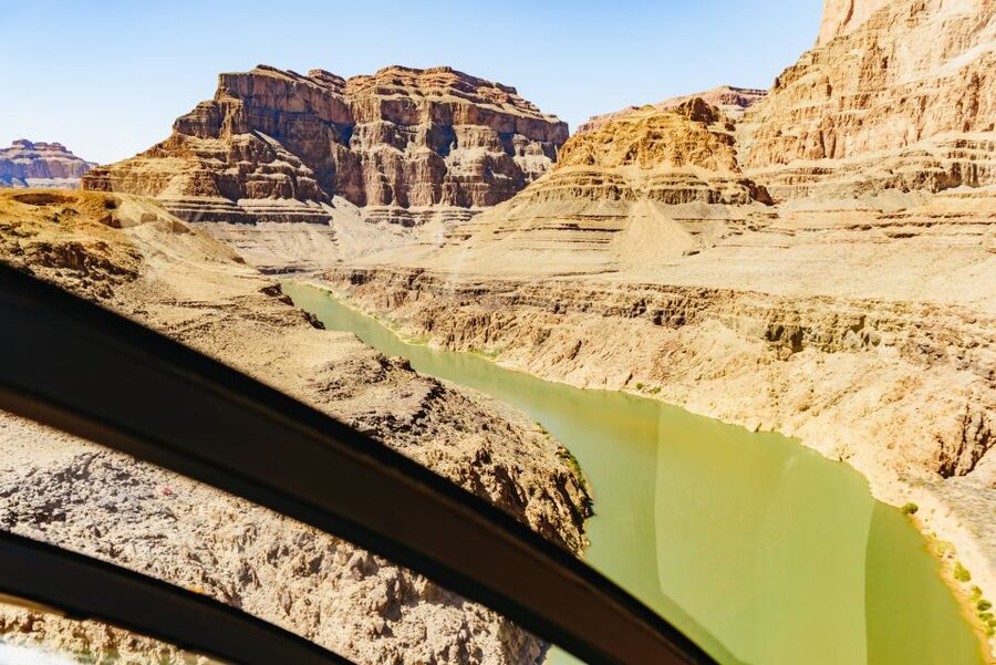 From Las Vegas: Grand Canyon Helicopter Tour with Champagne - Lake Mead, Hoover Dam, and the desert route