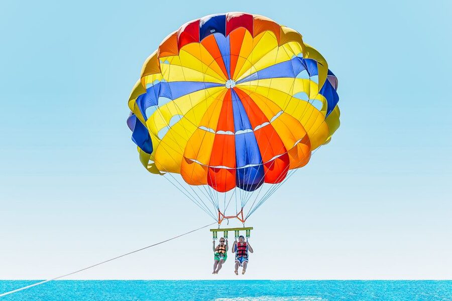 From Miami: Key West Day Trip - Parasailing above the Key West water