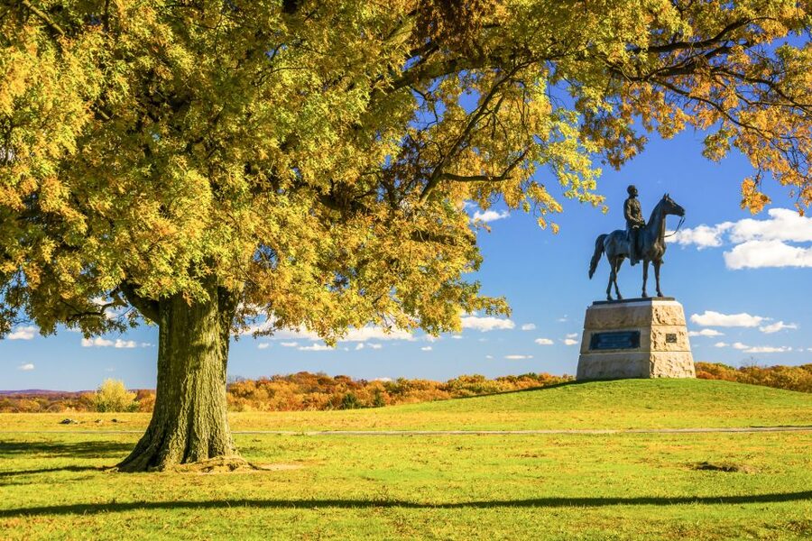 Gettysburg: Licensed Guided Battlefield Horseback Tour - Spangler Farm opens the view toward Little Round Top