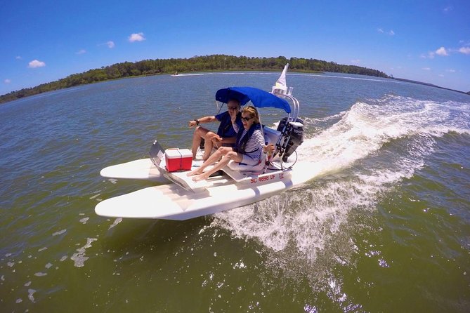 Hilton Head Island Guided Water Tour by Creek Cat Boat - A self-drive boat trip, not a passive cruise