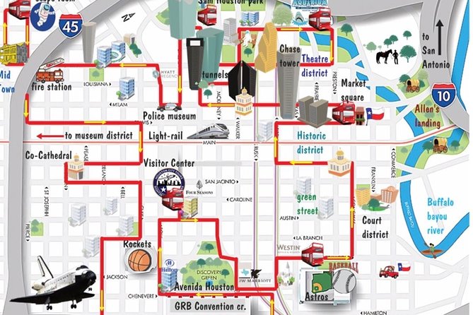 Houston's Official City & Mural Tour! - Aquarium, library, and other passing sights