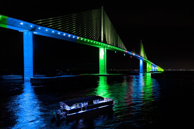 Island Sunset and Skyway Light Show - 3hr Boat Cruise in St. Pete - The return ride and Sunshine Skyway Bridge lights