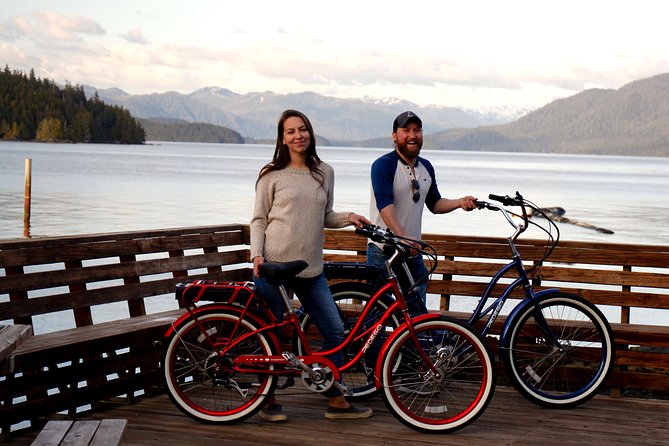 Ketchikan Electric Bike and Rain Forest Hike Ecotour - Learning to ride the step-through e-bikes