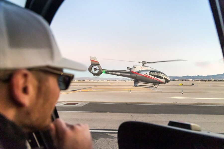 Las Vegas: Helicopter Night Flight over the Strip - Taking off from Harry Reid International Airport