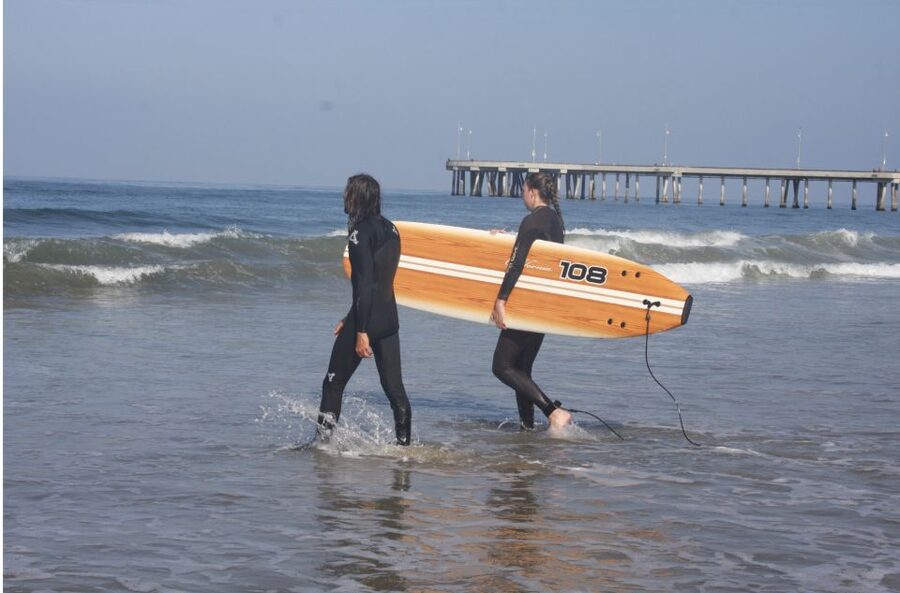 Los Angeles: Surfing Lesson in Venice Beach - Taking the board into the Pacific