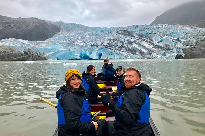 Mendenhall Glacier Lake Canoe Tour - Paddling toward Mendenhall Glacier