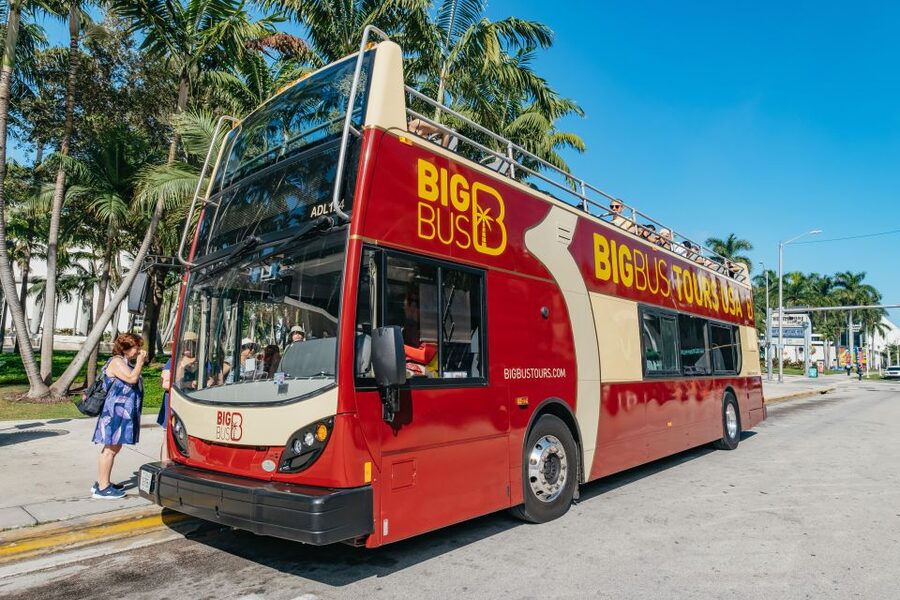 Miami: Half-Day Open-Top Bus Tour Plus Biscayne Bay Cruise - The open-top bus through Miami