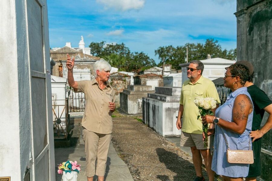 New Orleans: Walking Tour Inside St. Louis Cemetery No. 1 - Nicolas Cage’s pyramid crypt