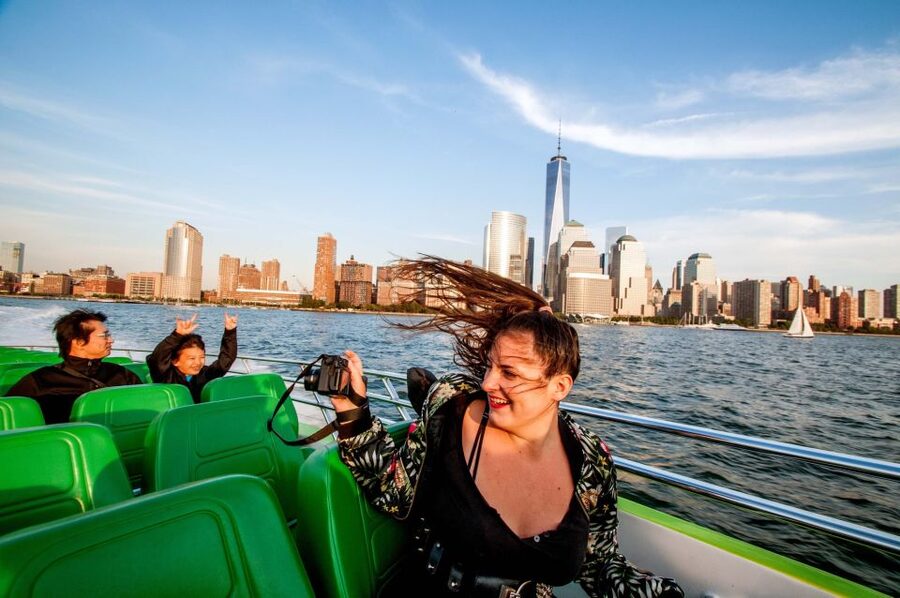 NYC: Circle Line "The Beast" Midtown/Downtown Speedboat Ride - Ellis Island and the harbor view