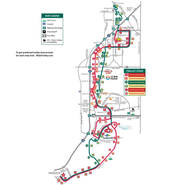 Orlando: I-Ride Trolley Hop-on Hop-off Pass - Red Line: from the north outlet mall to SeaWorld