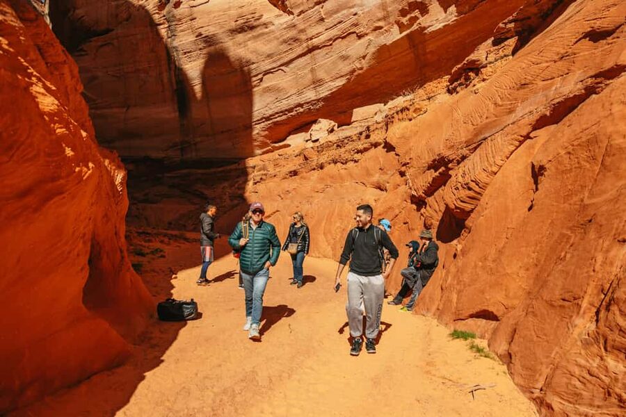 Page/Lake Powell: Guided Kayak & Water Antelope Canyon Tour - Entering Water Antelope Canyon on foot