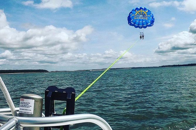 Parasailing Adventure at the Hilton Head Island - The crew and safety setup