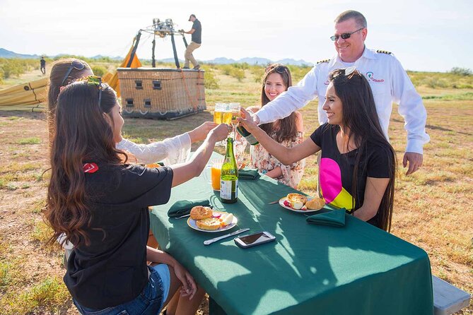 Phoenix Morning Hot Air Balloon Ride with Bubbly + Breakfast - Landing and the traditional Balloonists Ceremony