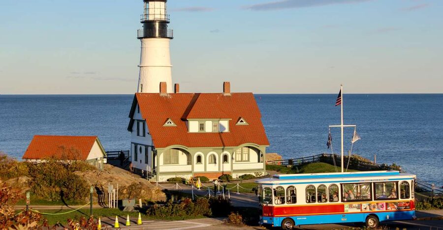 Portland: Trolley City Tour with Portland Head Light Stop - The Eastern Promenade and Casco Bay views