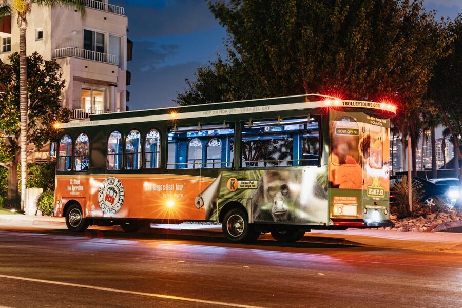 San Diego: City Lights Night Trolley Tour - Gaslamp Quarter: a bright start downtown