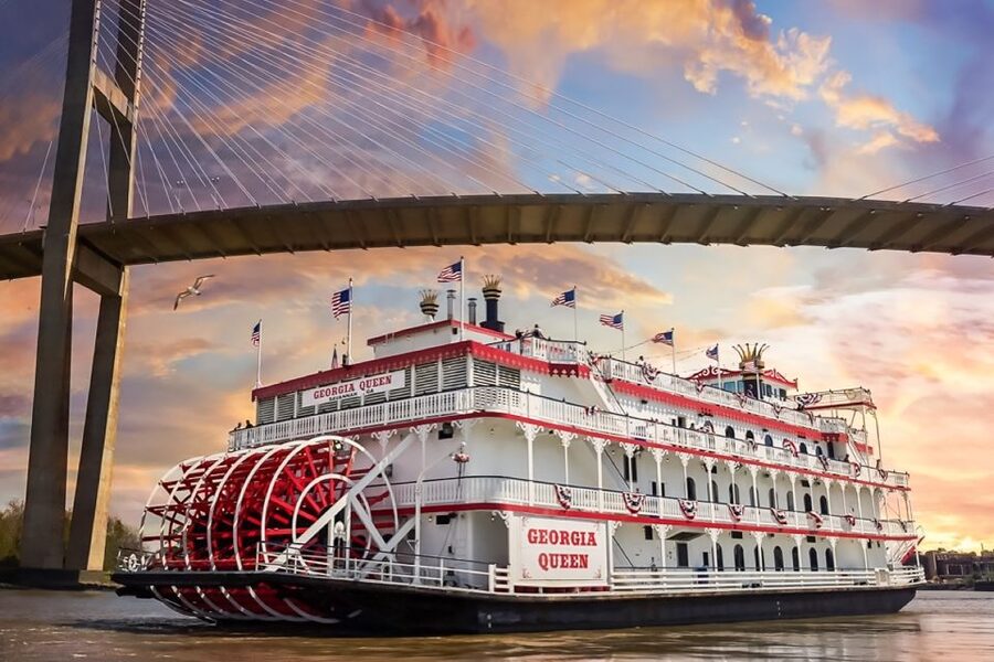 Savannah: Riverboat Sunset Cruise - Boarding near Olympia Cafe and River Street Sweets