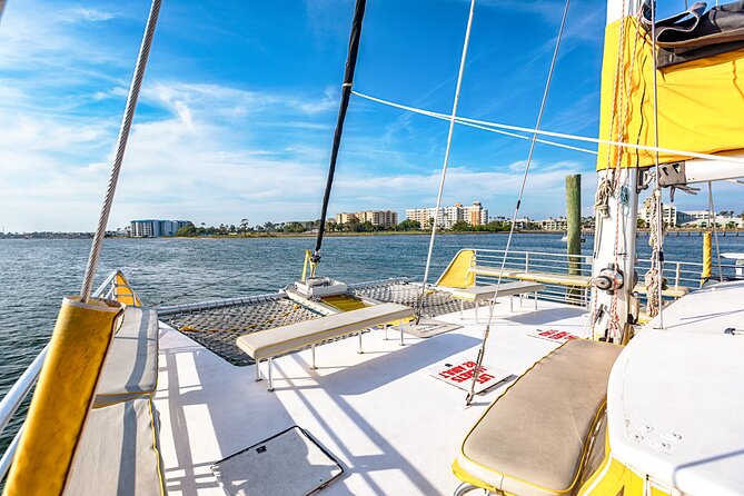 Sunset Dolphin Sail Aboard the Privateer Catamaran - Seating, sun, wind, and the small details