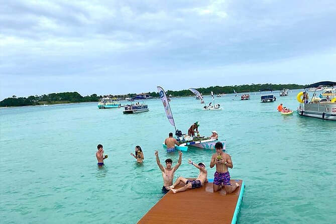 Tailfins Tiki Boats Crab Island Sandbar(3hrs/ 5/5:30 are 2hrs) - Music, drinks, and the onboard restroom