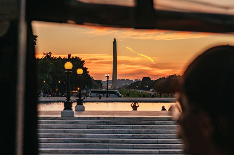 Washington DC: Monuments by Moonlight Nighttime Trolley Tour - The trolley ride and its unusual seating