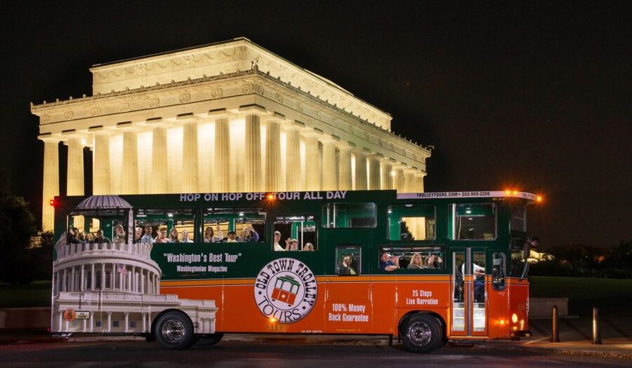 Washington DC: Monuments by Moonlight Nighttime Trolley Tour - First walking stop: FDR and Martin Luther King Jr. memorials
