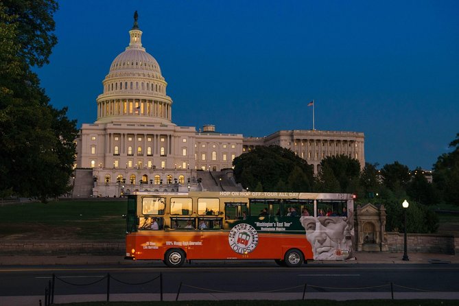 Washington DC Monuments by Moonlight Tour by Trolley - The Washington Monument and White House after dark