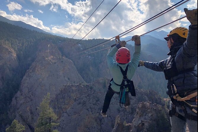 Woods Course Zipline Tour in Seven Falls - Flying through Seven Falls Canyon